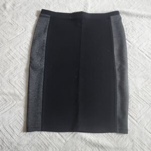 Knee-length Black and Gray Pencil Skirt